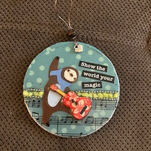 Whimsical Sloth Holiday Ornament
